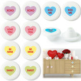 Qimgic Valentines Cabinet Knobs Covers - 10pcs Valentine’s Day Cabinet Handle Covers Decorative, Sweet Conversation Heart Silicone Drawer Door Dresser Closet Pull Knob for Home Office Kitchen Bedroom