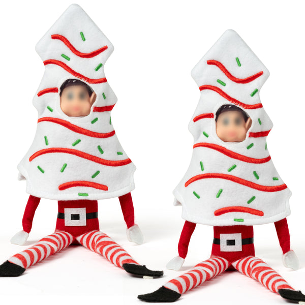 Qimgic Christmas Elves Doll Clothes - Christmas Fairy Dolls Clothing Costume Accessories, Xmas Eve Tree Cake Dress Clothes 16 - 18 inch Doll Outfit Decoration for Winter Party (2 Piece)