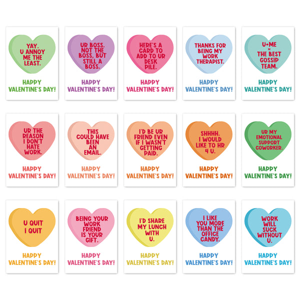 QIMGIC Valentine's Day Funny Card - 30 Sets Humorous Valentines Day Box Greeting Cards with Envelopes and Stickers, Assorted Fun Coworker Note for Friends Colleague Employees Office (6” x 4”)