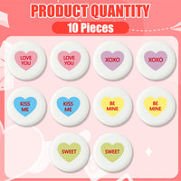 Qimgic Valentines Cabinet Knobs Covers - 10pcs Valentine’s Day Cabinet Handle Covers Decorative, Sweet Conversation Heart Silicone Drawer Door Dresser Closet Pull Knob for Home Office Kitchen Bedroom