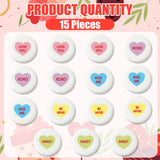QIMGIC Valentines Cabinet Knobs Covers - 15pcs Valentine’s Day Cabinet Handle Covers Decorative, Sweet Conversation Heart Silicone Drawer Door Dresser Closet Pull Knob for Home Office Kitchen Bedroom