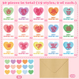 QIMGIC Valentine's Day Funny Card - 30 Sets Humorous Valentines Day Box Greeting Cards with Envelopes and Stickers, Assorted Fun Coworker Note for Friends Colleague Employees Office (6” x 4”)