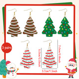 Qimgic Christmas Tree Cake Earrings - Xmas Tree Earrings Dangle for Women, Christmas Jewelry Funky Acrylic Charms, Holiday Funny Dangling Drop Accessories Bulk for Stocking Stuffers Fun Gift (3 Pairs)