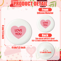 QIMGIC Valentines Cabinet Knobs Covers - 15pcs Valentine’s Day Cabinet Handle Covers Decorative, Sweet Conversation Heart Silicone Drawer Door Dresser Closet Pull Knob for Home Office Kitchen Bedroom