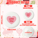 QIMGIC Valentines Cabinet Knobs Covers - 15pcs Valentine’s Day Cabinet Handle Covers Decorative, Sweet Conversation Heart Silicone Drawer Door Dresser Closet Pull Knob for Home Office Kitchen Bedroom