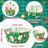 Qimgic Christmas Mini Cupcake Liners - 600pcs Merry Christmas Candy Baking Cups Muffin Cupcake Wrappers, Xmas Tree Santa Claus Snowman Chocolate Cake Wrap Making Supplies for Xmas Eve Party(10 Styles)
