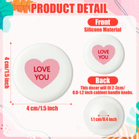 QIMGIC Valentines Cabinet Knobs Covers - 20pcs Valentine’s Day Cabinet Handle Covers Decorative, Sweet Conversation Heart Silicone Drawer Door Dresser Closet Pull Knob for Home Office Kitchen Bedroom