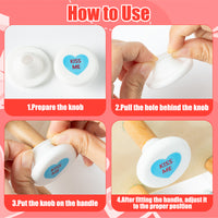 Qimgic Valentines Cabinet Knobs Covers - 10pcs Valentine’s Day Cabinet Handle Covers Decorative, Sweet Conversation Heart Silicone Drawer Door Dresser Closet Pull Knob for Home Office Kitchen Bedroom