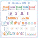 Qimgic Shout Out Bulletin Board - 112pcs Staff Student Shout Out Motivational Cutout Borders Decorations Set for Office Classroom, Employee Appreciation Ideas Decor for School Chalkboard Wall Supplies