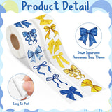Qimgic Bow Stickers for Spring Summer - 1000pcs 2 Rolls Bow Knot Vinyl Sticker Decoration, Blue Yellow Inspirational Decal Label Holiday Decor Supplies for Event Campaign Scrapbook Bottle Laptop