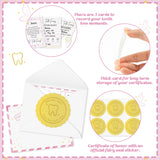 Qimgic Mini Tooth Receipt Set - 20 Set Pink Tooth Cards with Envelope and Fairy Letter for Kids, Lost Teeth Certificate Keepsake Postmark Gift Bag with Seal Stickers for Girls Boys Home School Award