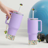 QIMGIC Mardi Gras Cup Accessories - 6pcs Carnival Silicone Boot with Straw Cover Mask Handle Charm Compatible with 30 oz 40 oz Tumblers, Mardi Gras Decor Gifts for Girls Women Masquerade Party