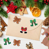 Qimgic Christmas Bow Roll Stickers - 1 Roll 1000pcs Cute Santa Claus Reindeer Gingerbread Vinyl Sticker Decoration, Funny Xmas Decal Label Decor Supplies for Women Men Cup Scrapbook Bottle Laptop