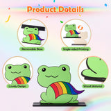 Qimgic LGBTQ Pride Centerpieces Decorations - 4pcs LGBT Gay Pride Month Wooden Tiered Tray Signs Table Decor, Animal Rainbow Flag Equality Detachable Table Topper for Home Kitchen Event Supplies