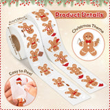 Qimgic Christmas Gingerbread Man Stickers - 2 Rolls 1000pcs Cute Bakery Gingerbread Vinyl Sticker Decoration, Funny Winter Decal Label Decor Supplies for Xmas Tree Ball Cup Scrapbook Bottle Laptop