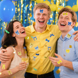 Qimgic Bow Stickers for Spring Summer - 1000pcs 2 Rolls Bow Knot Vinyl Sticker Decoration, Blue Yellow Inspirational Decal Label Holiday Decor Supplies for Event Campaign Scrapbook Bottle Laptop