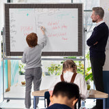 Qimgic Magnetic Bulletin Board Borders - 24pcs Black White Border Decoration Set for Classroom, Back to School Bulletin Board Trim Frame Decor for Chalkboard Blackboard Teacher Office Supplies