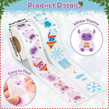 Qimgic Winter Snow Monster Stickers - 2 Rolls 1000pcs Funny Yeti Monsters Vinyl Sticker Decoration, Snowflake Decal Label Holiday Decor Supplies for Xmas Tree Ball Cup Scrapbook Bottle Laptop
