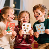 Qimgic Christmas Gingerbread Face Stickers - 2 Rolls 1000pcs Cute Gingerbread Vinyl Sticker Decoration, Funny Winter Decal Label Decor Supplies for Xmas Tree Ball Cup Scrapbook Bottle Laptop