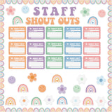 Qimgic Shout Out Bulletin Board - 112pcs Staff Student Shout Out Motivational Cutout Borders Decorations Set for Office Classroom, Employee Appreciation Ideas Decor for School Chalkboard Wall Supplies