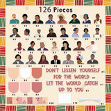 Qimgic 126pcs Black History Month Bulletin Board Decoration Set, Inspirational Cutout with Banner Decor, African American Chalkboard Classroom Wall Accents Ideas Kits for Holiday Party Supplies