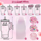 QIMGIC 48 Set Valentines Day Cards Gift for Kids Class School Classroom, Valentine's Craft Sweet Pink Bow Sticker Bottle Greeting Card with Envelopes Exchange Present Bulk for Party Goodie Bag Stuff