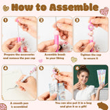 QIMGIC Cafecito Beadable Pens Kit - 12 Set Funny Cafecito Chisme DIY Ballpoint Pen Making with Bead Craft, Coffee Party Beaded Pen Bulk Charm Tassel Supplies for Women School Students Gift