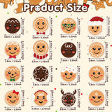 Qimgic Christmas Gingerbread Face Stickers - 2 Rolls 1000pcs Cute Gingerbread Vinyl Sticker Decoration, Funny Winter Decal Label Decor Supplies for Xmas Tree Ball Cup Scrapbook Bottle Laptop
