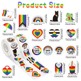 Qimgic LGBTQ Pride Rainbow Stickers - 2 Rolls 1000pcs LGBT Flag Heart Roll Decal for Gay Lesbian Bisexual, Love is Love Vinyl Sticker for Pride Month Parade Party Merch Event Decoration Supplies