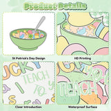 Qimgic St. Patrick's Day Bulletin Board - 137pcs Cereal-sly Lucky Charms Cutout with Banner Decor Set, Shamrock Rainbow Clover Chalkboard Classroom Wall Accents Ideas Kits for Irish Day Party Supplies
