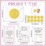 Qimgic Mini Tooth Receipt Set - 20 Set Pink Tooth Cards with Envelope and Fairy Letter for Kids, Lost Teeth Certificate Keepsake Postmark Gift Bag with Seal Stickers for Girls Boys Home School Award