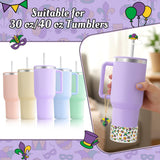 QIMGIC Mardi Gras Cup Accessories - 6pcs Carnival Silicone Boot with Straw Cover Mask Handle Charm Compatible with 30 oz 40 oz Tumblers, Mardi Gras Decor Gifts for Girls Women Masquerade Party