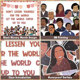 Qimgic 126pcs Black History Month Bulletin Board Decoration Set, Inspirational Cutout with Banner Decor, African American Chalkboard Classroom Wall Accents Ideas Kits for Holiday Party Supplies