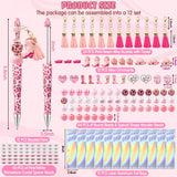 QIMGIC Western Cowgirl Beadable Pens - 12 Set Pink Cow Lady DIY Ballpoint Pen Making Kit with Bead Craft, Wild West Beaded Pen Bulk Charm Tassel Supplies for Party Women School Students Gift