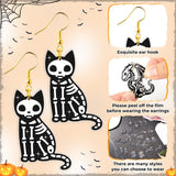 Qimgic Skeleton Animal Skull Earrings - Skull Earrings Dangle for Women Teen, Halloween Jewelry Spooky Dangle Drop, Holiday Funny Dangling Accessories Set for Halloween Fun Gift (12 Pairs)