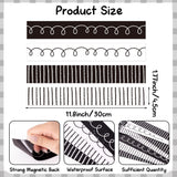 Qimgic Magnetic Bulletin Board Borders - 24pcs Black White Border Decoration Set for Classroom, Back to School Bulletin Board Trim Frame Decor for Chalkboard Blackboard Teacher Office Supplies