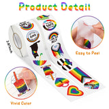 Qimgic LGBTQ Pride Rainbow Stickers - 2 Rolls 1000pcs LGBT Flag Heart Roll Decal for Gay Lesbian Bisexual, Love is Love Vinyl Sticker for Pride Month Parade Party Merch Event Decoration Supplies