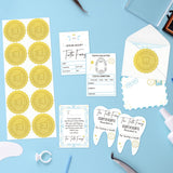 Qimgic Mini Tooth Receipt Gifts - 20 Set Tooth Condition Cards with Envelope and Fairy Letter for Kids, Lost Teeth Certificate Keepsake Gift Bag with Stickers for Girls Boys Home School Award (Blue)