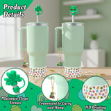QIMGIC St. Patrick's Day Cup Accessories - 6pcs Shamrock Silicone Boot with Straw Cover Clover Handle Charm Compatible with 30 oz 40 oz Tumblers, Green Decor Gifts for Girls Women Irish Day Party