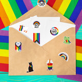 Qimgic LGBTQ Pride Rainbow Stickers - 2 Rolls 1000pcs LGBT Flag Heart Roll Decal for Gay Lesbian Bisexual, Love is Love Vinyl Sticker for Pride Month Parade Party Merch Event Decoration Supplies
