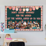 Qimgic 126pcs Black History Month Bulletin Board Decoration Set, Inspirational Cutout with Banner Decor, African American Chalkboard Classroom Wall Accents Ideas Kits for Holiday Party Supplies