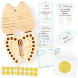 Qimgic Mini Tooth Receipt Gifts - 20 Set Tooth Cards with Envelope and Fairy Box Letter Kit for Kids, Lost Teeth Certificate Keepsake Postmark Gift Bag with Seal Sticker for Girl Boy Home Award (Blue)