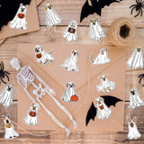 Qimgic Halloween Ghost Dog Stickers - 2 Rolls 1000pcs Cute Dogs Halloween Party Trick or Treat Vinyl Sticker Decoration, Funny Pet Decal Label Decor Supplies for Women Men Cup Scrapbook Bottle Laptop